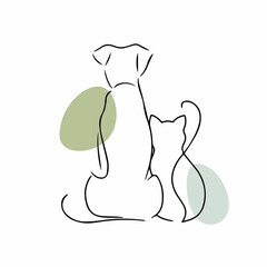 Abstract dog. Continuous line drawing