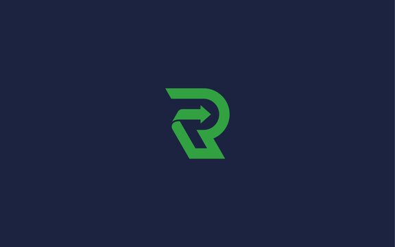 letter r with arrow logo icon design vector design template inspiration
