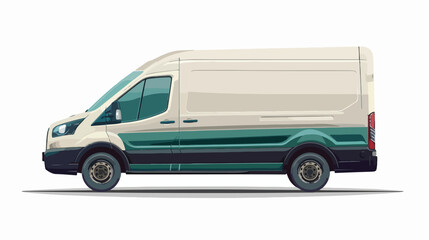 Electric light commercial van in white-blue-green 