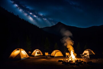 Fototapeta na wymiar Camping, campfire