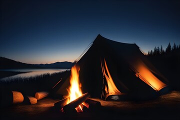 Camping, campfire