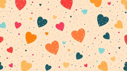 Cute Heart Background Illustration for Wrapping Paper and Large Formats