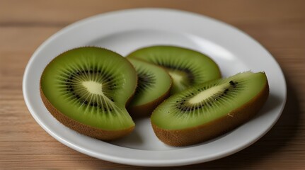 slice of kiwi on a plate.generative.ai