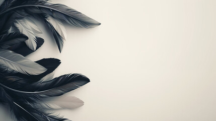 Beautiful background with feathers with copyspace