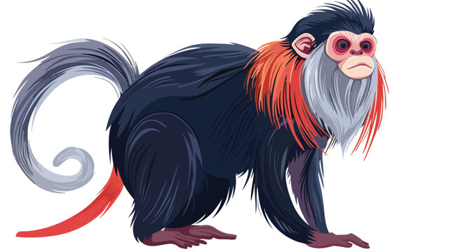 Emperor tamarin or small monkey with long facial hair