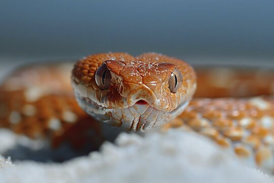 Close-up of a crested corn snake (Naja sp, )