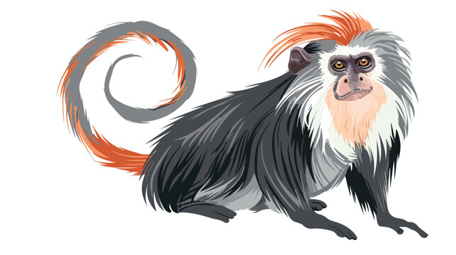 Emperor tamarin or small monkey with long facial hair