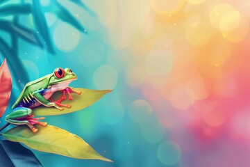 Abstract background for Frog Jumping Day - obrazy, fototapety, plakaty
