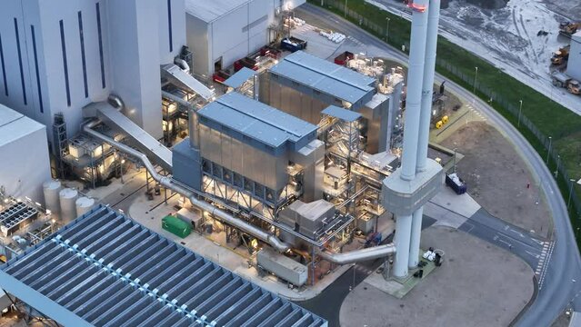 Enfinium ferrybridge UK Decarbonisation power stations drone,aerial evening dusk