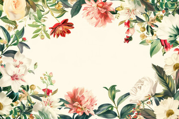 Vintage floral fabric with roses and lilac blooms in pastel tones