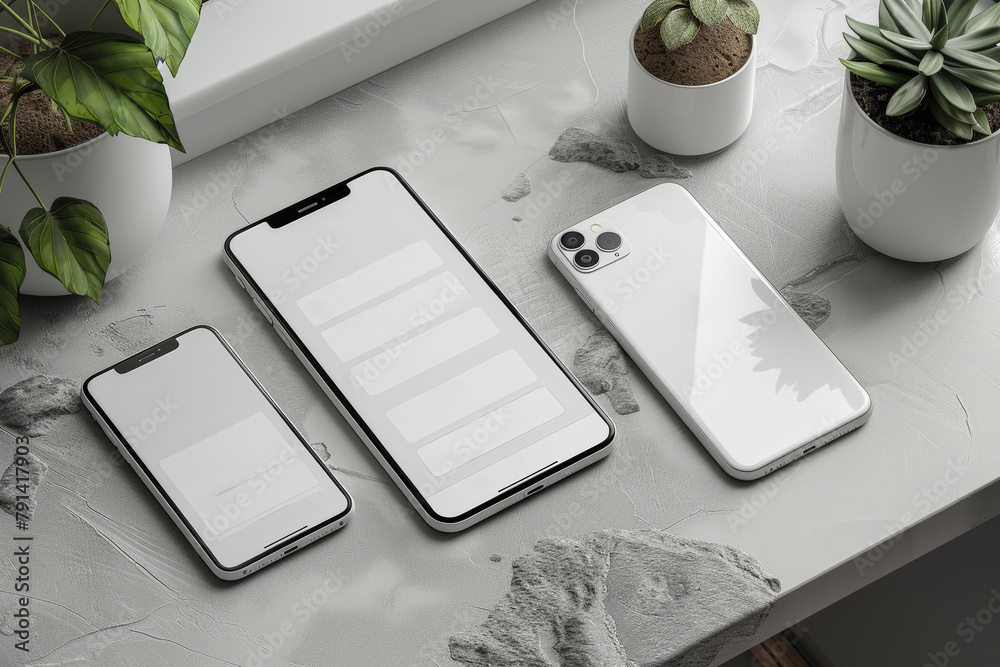 Aufkleber responsive design mockups demonstrating how a website or application adapts to different screen size