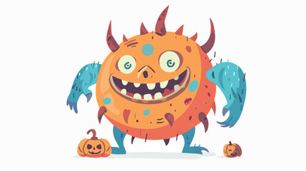 Funny cartoon monster character. Illustration of cute