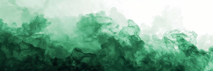 An ethereal image of swirling green smoke, suggesting a magical or mysterious presence in an other-worldly landscape - obrazy, fototapety, plakaty
