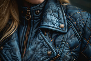 A sleek leather jacket with quilted detailing, adding edge to any ensemble. Concept of edgy fashion. Generative Ai.
