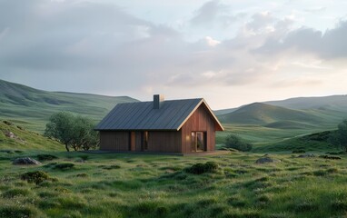 Fototapeta na wymiar Tranquil Living, The Essence of a Minimalist Countryside Home, Simplifying Life in a Country Cottage