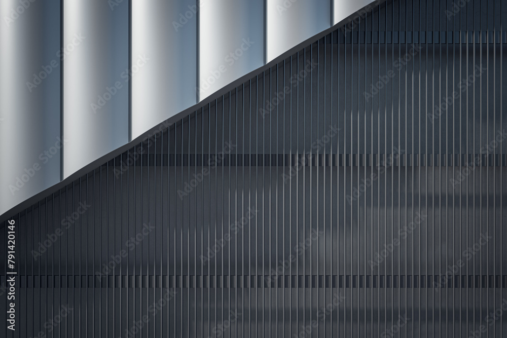Poster contemporary designer wall with mock up place in empty underground interior. 3d rendering.