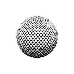 Obraz premium Vector Bitmap Dithering Abstract Dotted Sphere