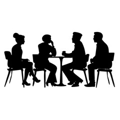  silhouettes of business people

