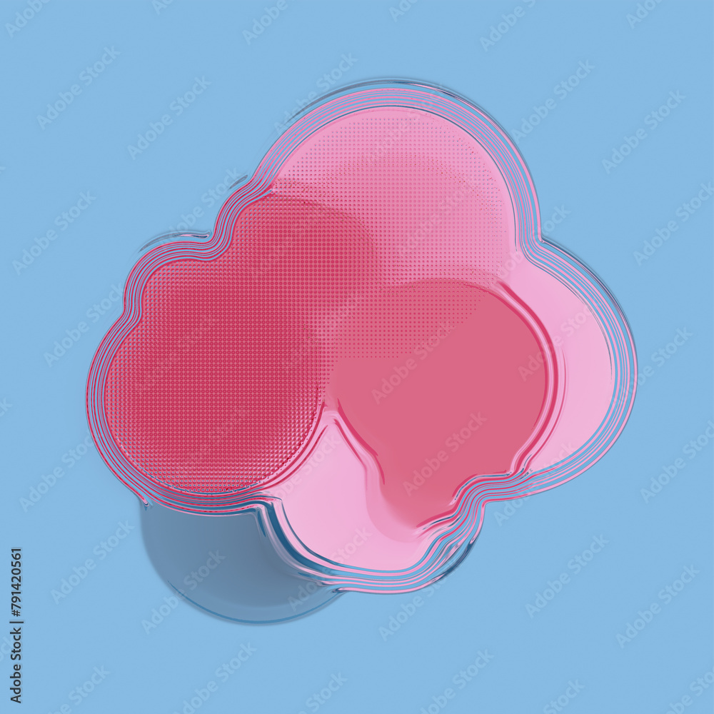 Poster 3d rendering digital illustration with abstract organic flowing shapes