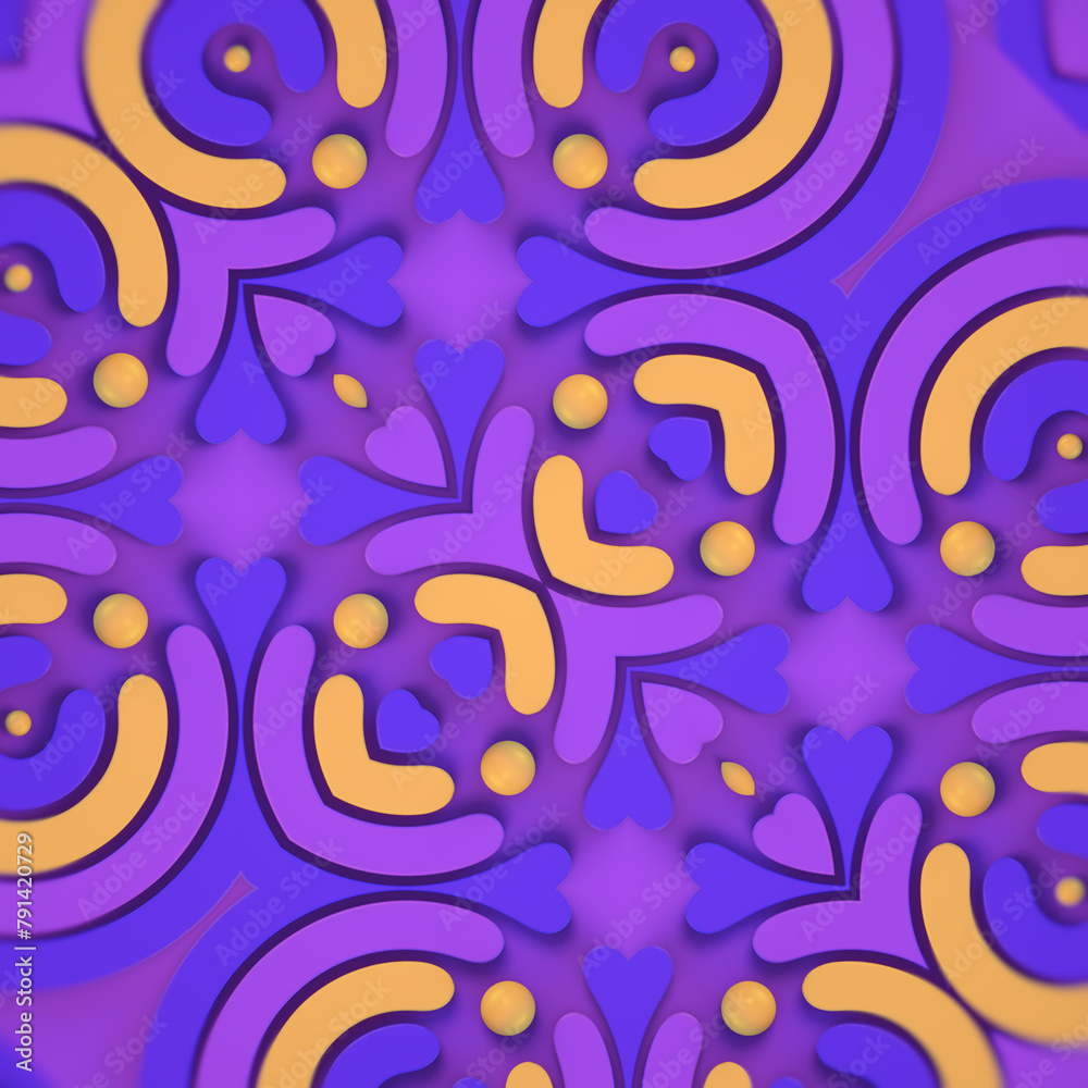 Aufkleber A mesmerizing kaleidoscopic pattern of geometric shapes. 3d rendering digital illustration