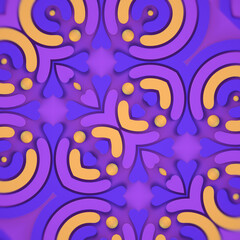 A mesmerizing kaleidoscopic pattern of geometric shapes. 3d rendering digital illustration