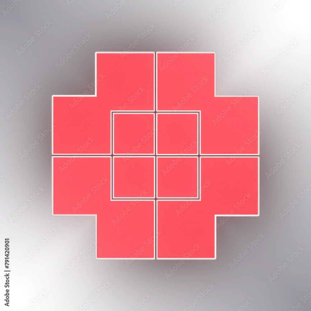 Aufkleber stunning pattern of pink geometric shapes on a light colored background. 3d rendering digital illust