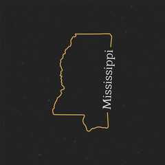 Mississippi map in thin line style. Mississippi infographic map icon. Mississippi state. Vector illustration linear modern concept
