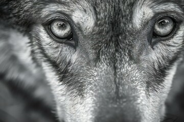 Portrait of a grey dog,  Close-up,  Selective focus - Powered by Adobe