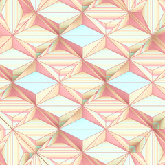 3d rendering digital illustration of polygons arranged in a repeating pattern.