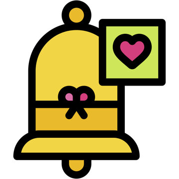 bell, ring bell, heart , love and romance, miscellaneous, valentines day, valentine Icon