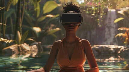 Dive into a state of deep relaxation and let the virtual reality environment guide your mindfulness practice. .