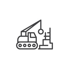 Building Demolition line icon