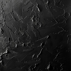 Black Paint Texture, Abstract Monochrome Background with Copy Space
