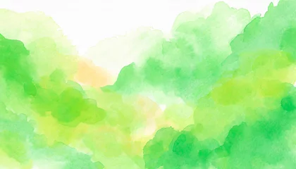 Tuinposter 緑、水彩イラスト背景、アブストラクト © SUITE IMAGE