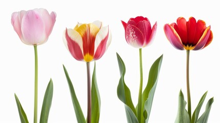 A Vibrant Collection Of Various Colorful Meadow Flowers Arranged on a White Background. Presenting unique shapes and colors, meticulously arranged to highlight their natural beauty.