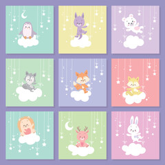 cute cartoon vector wild animals children zoo