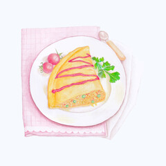 Cute Watercolor Breakfast Clipart - Download Menu Design Elements