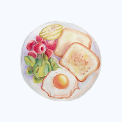 Cute Watercolor Breakfast Clipart - Download Menu Design Elements