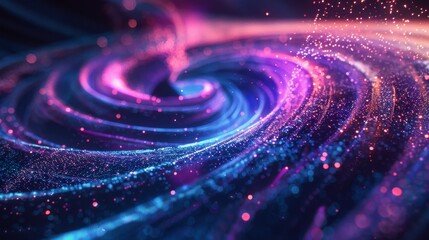 Obraz premium Abstract digital futuristic technology glowing background with dynamic flow lines and particles