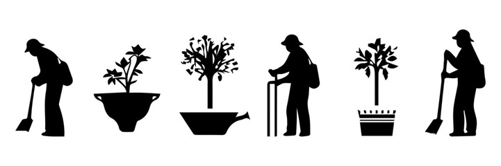 silhouette of a planting 