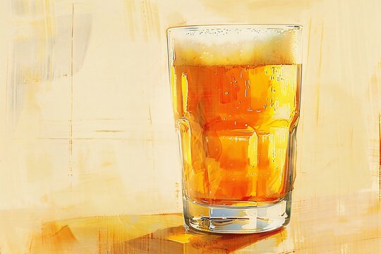 Glass of beer on a wooden background,  Photo in old color image style