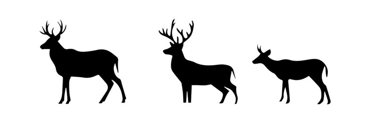 silhouette of a group of deer