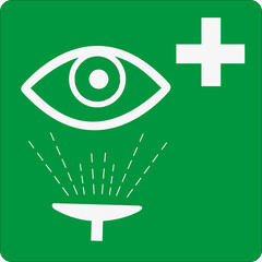Panneau carré sur fond vert: équipement de nettoyage oeil	 - 791431161