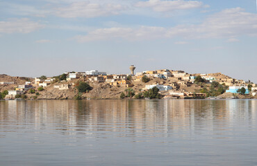 Fototapeta na wymiar nubian village on the river nile in Aswan, Egypt