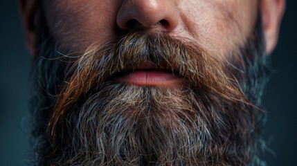 A mans beard carefully styled and maintained representing a cultural symbol of masculinity and strength. .