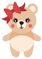 Cute teddy bear girl with bow
