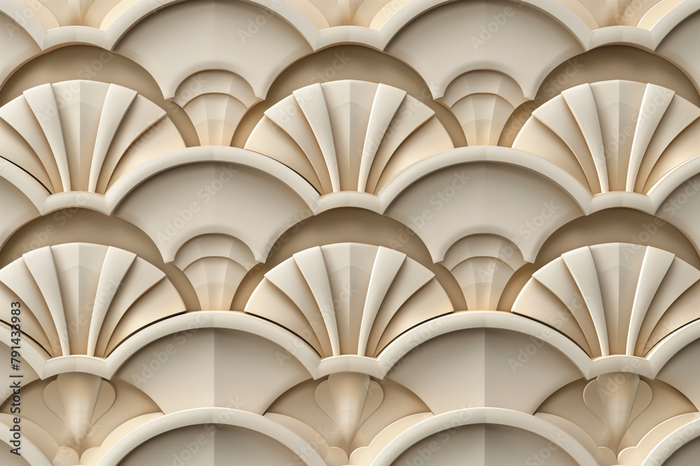 Poster sophisticated abstract 3d pattern. japanese and scandinavian style. art deco. background image. crea