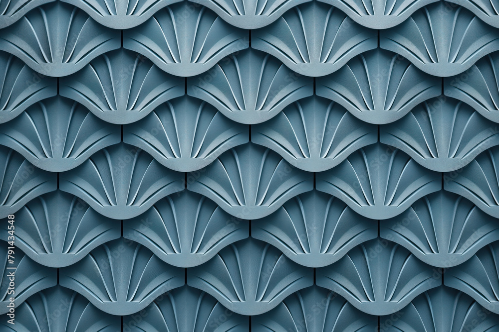 Poster Sophisticated abstract 3d pattern. Japanese and Scandinavian style. Background image. Created with Generative AI technology.