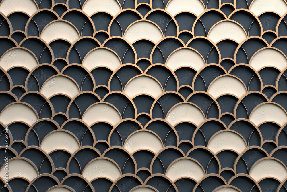 Poster sophisticated abstract 3d pattern. japanese and scandinavian style. art deco. background image. crea