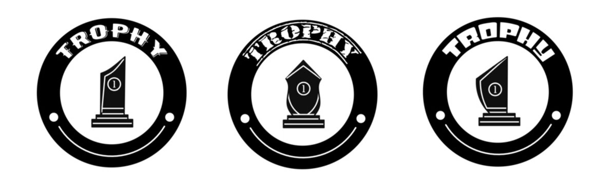Trophy icon vector. Logo design for shop business. Stock vector.